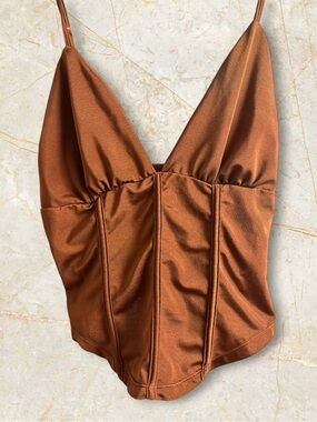 ✨MIX&MATCH: 4 FOR $25✨ Brown Corset Bustier Cami Tank Y2K